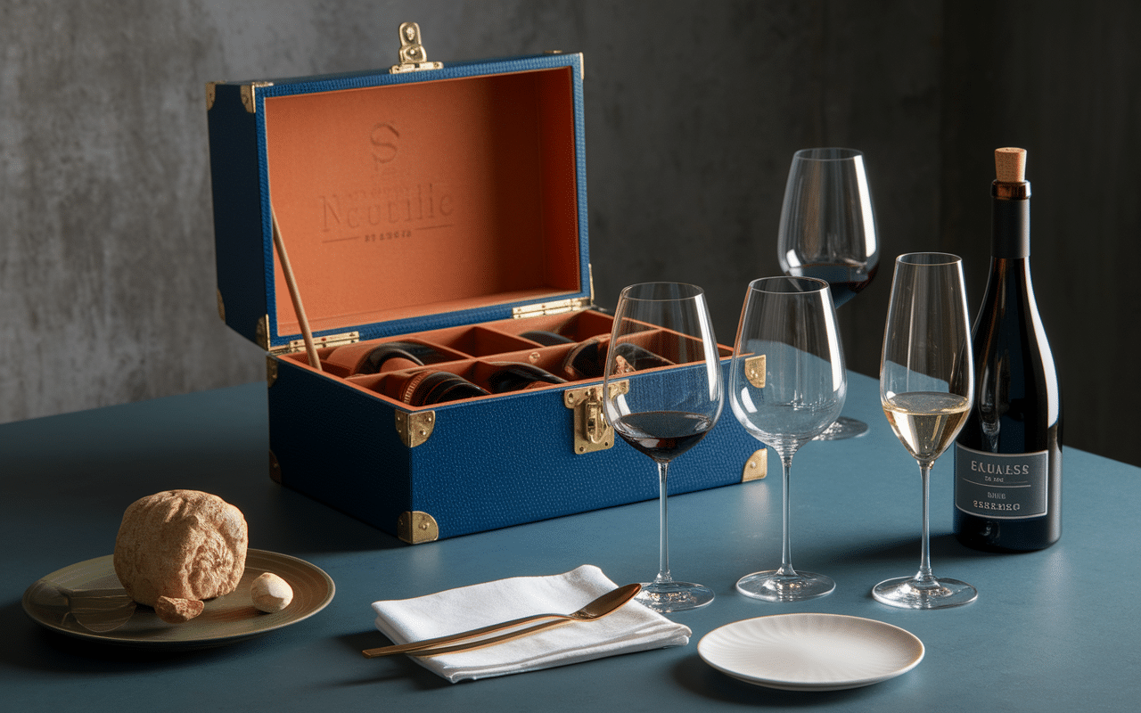 coffret accessoires pour vin dégustation avec accessoires