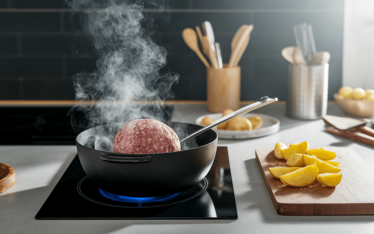 boudin noir halal cuisson pommes sautees