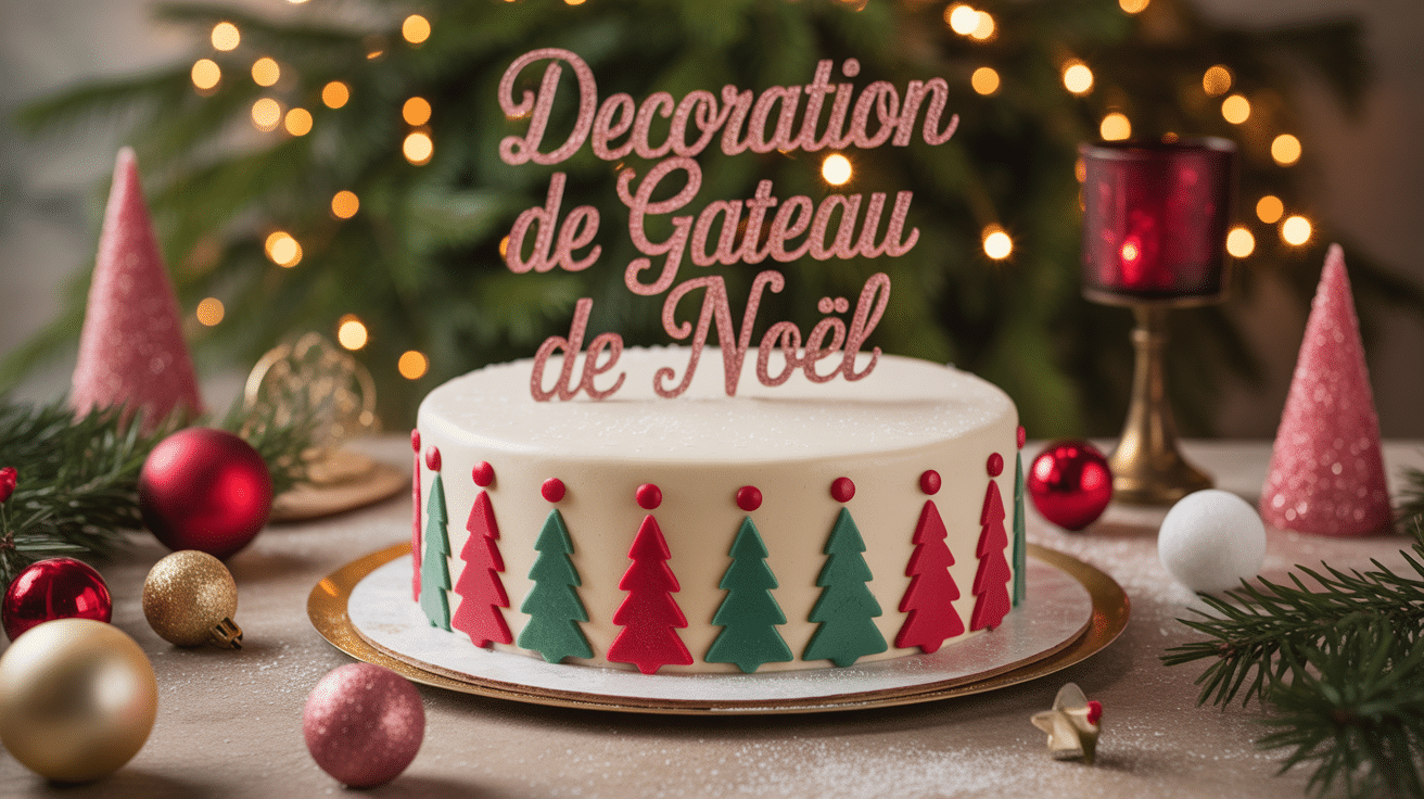 deco gateau noel table festive ambiance fete
