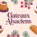 gâteau alsacien liste sur table de fête le kouglof et petits biscuits