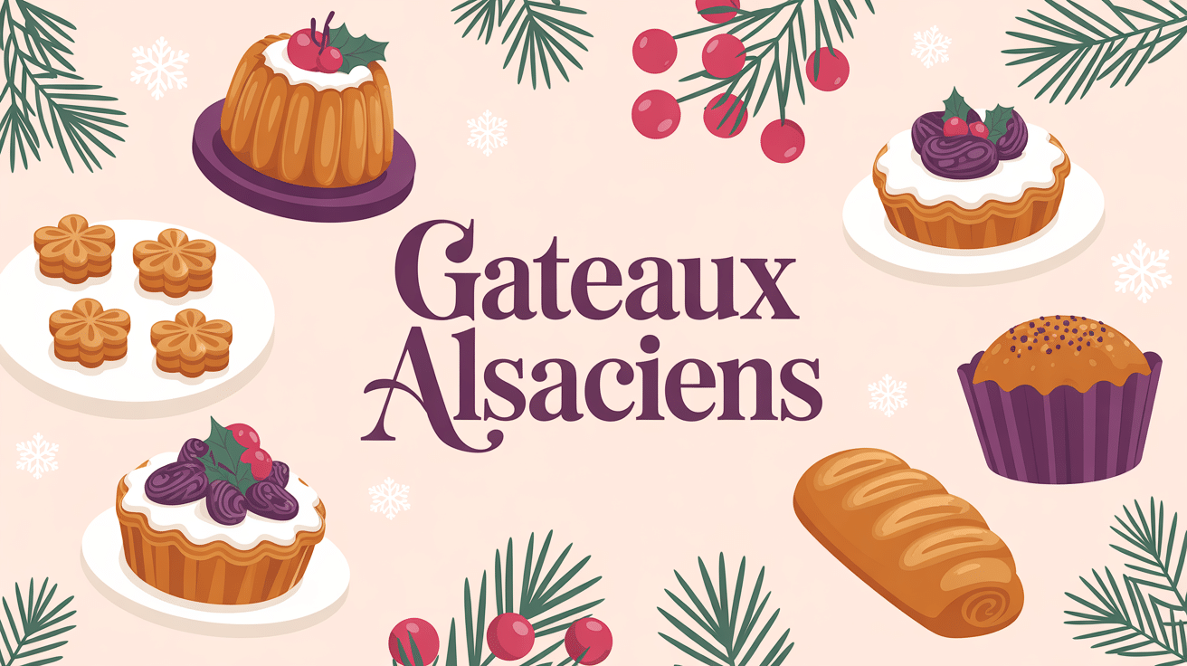 gâteau alsacien liste sur table de fête le kouglof et petits biscuits
