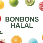 assortiment de bonbons maoam halal colorés avec symboles halal
