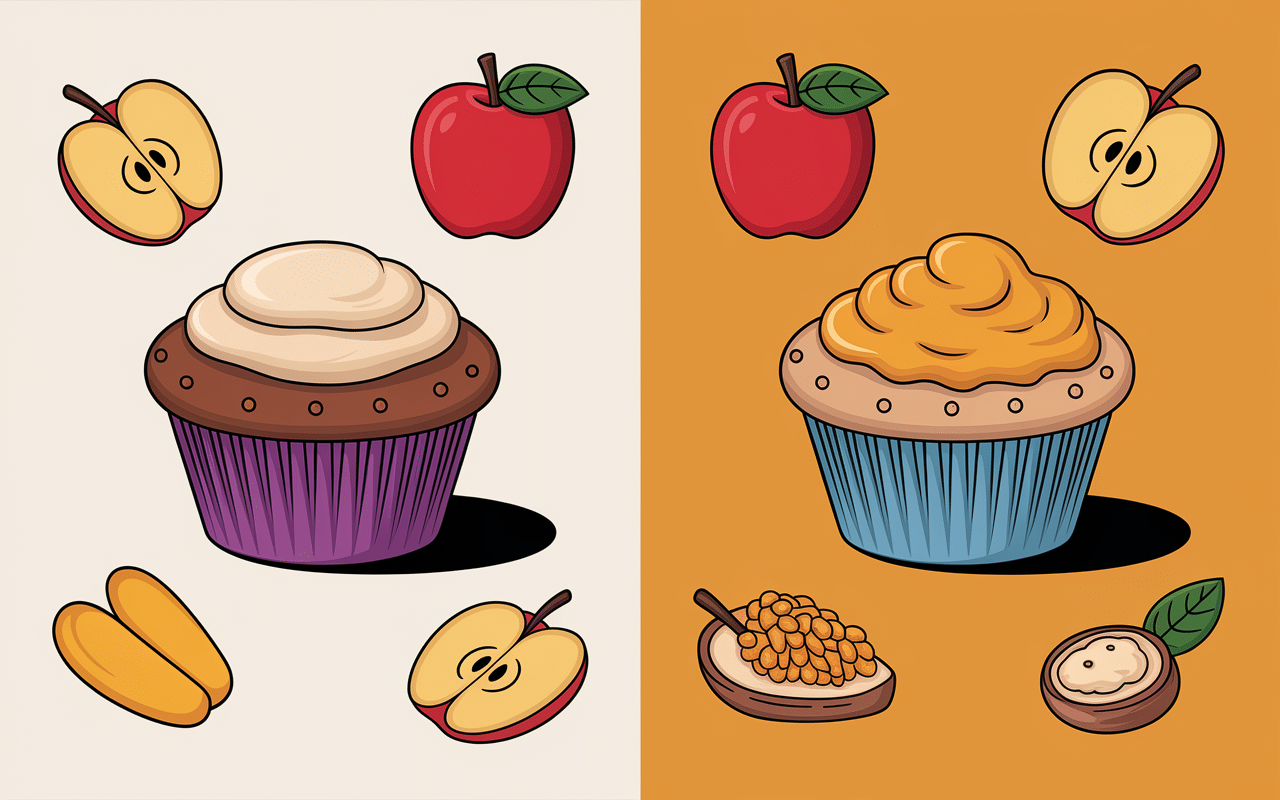 comparaison muffin compote de pomme vs traditionnel