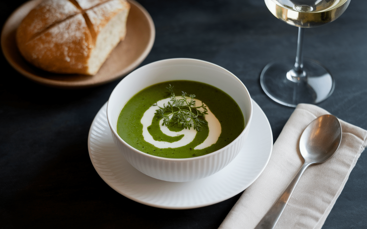 bol potage brighton crème herbes vin blanc