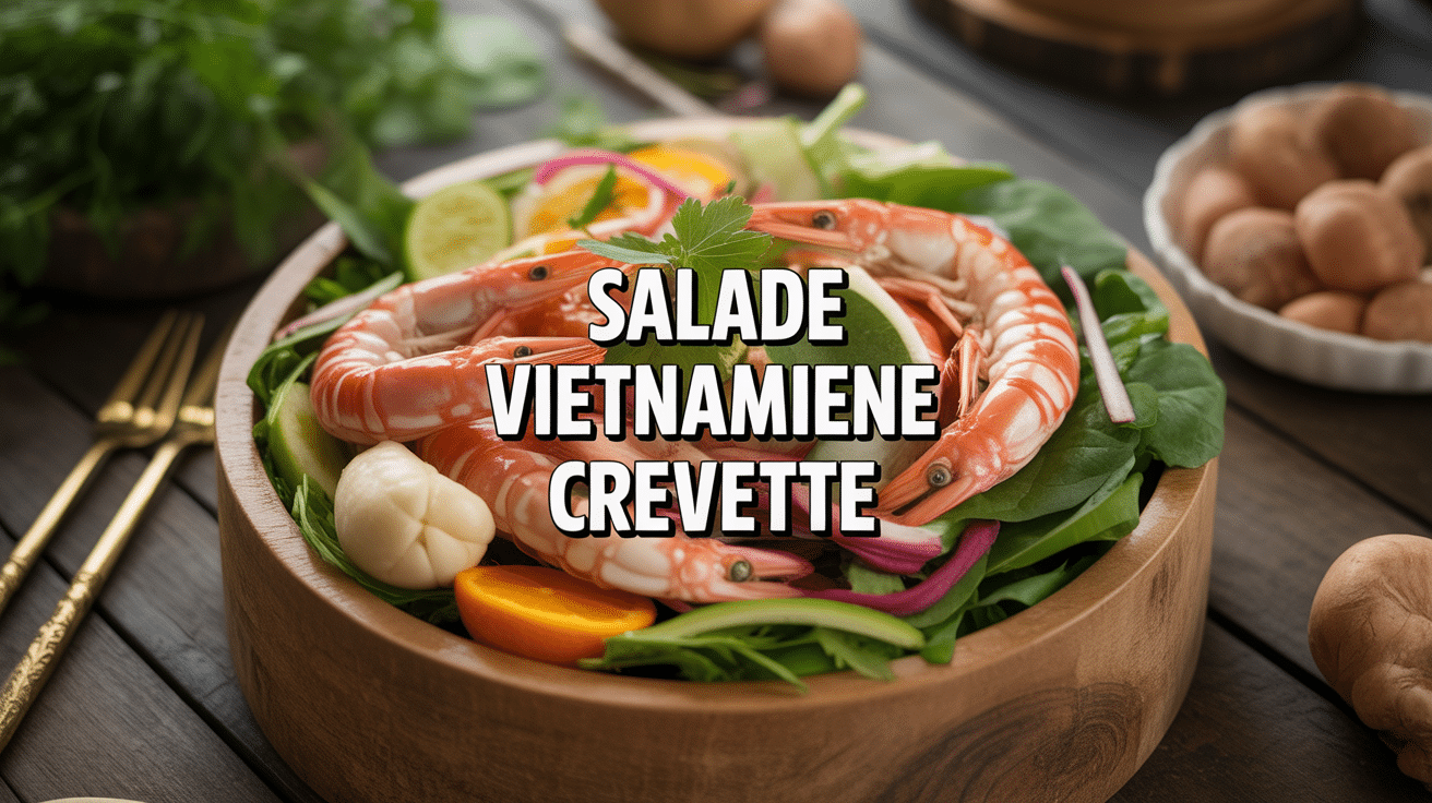 Bol salade vietnamienne crevette legumes frais presentation asiatique