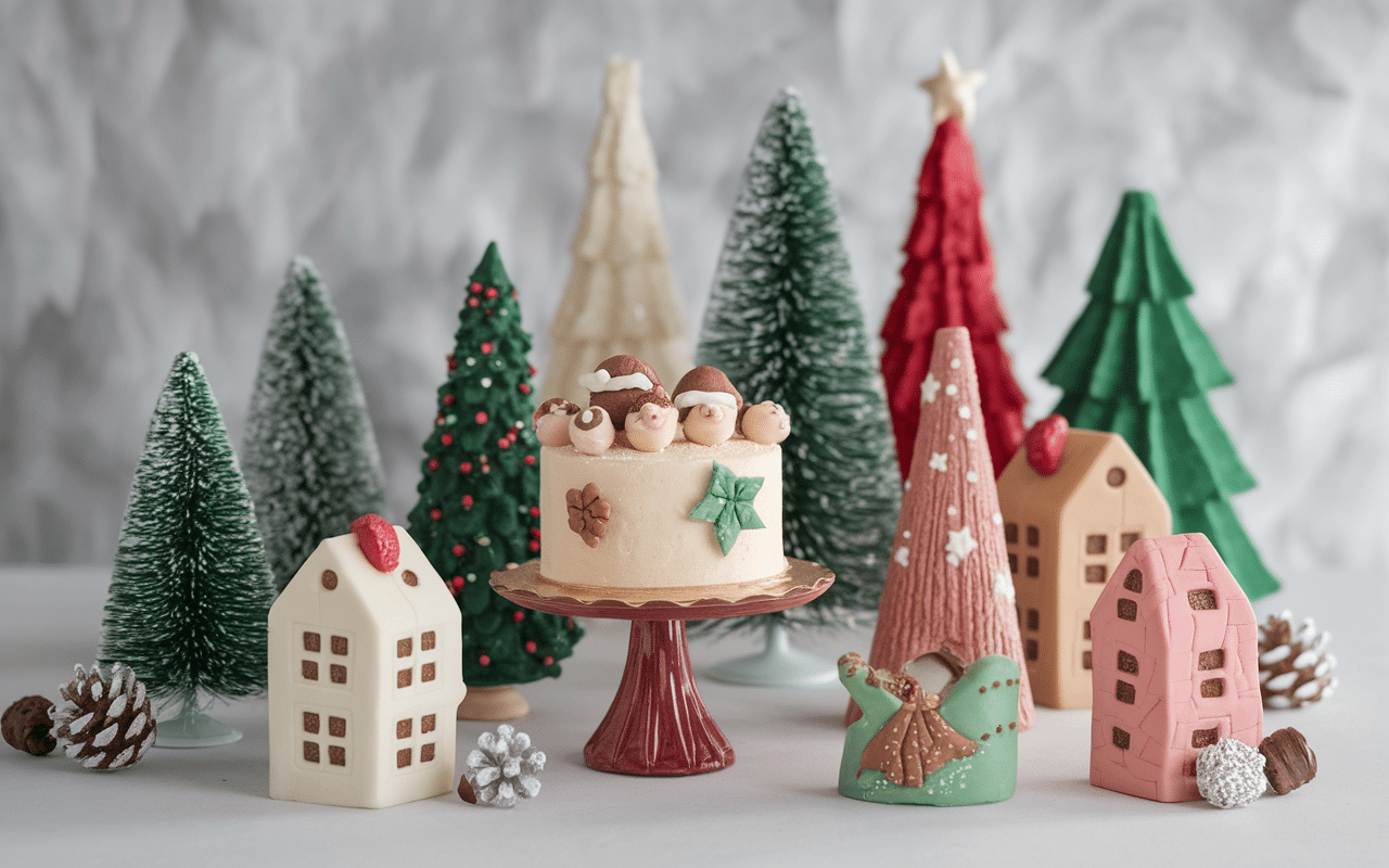 selection deco gateau noel figurines couleurs