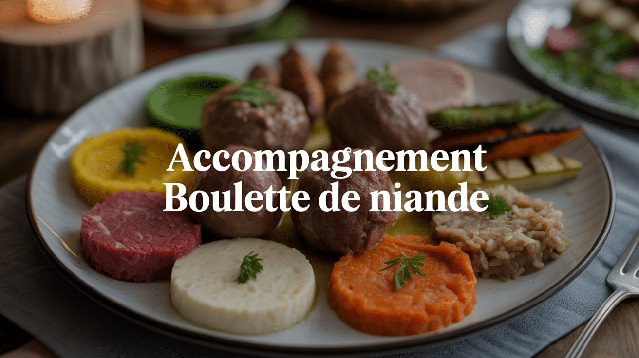 accompagnement boulette de viande avec puree riz legumes pates