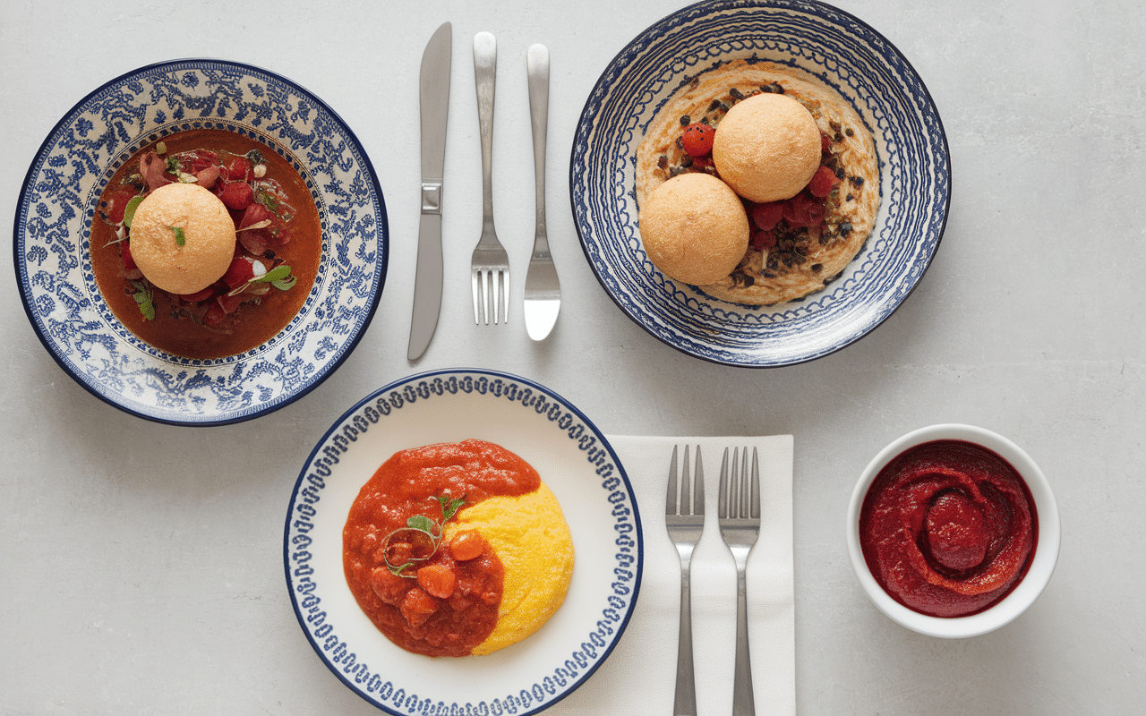 accompagnement boulette de viande style tomate orientale puree