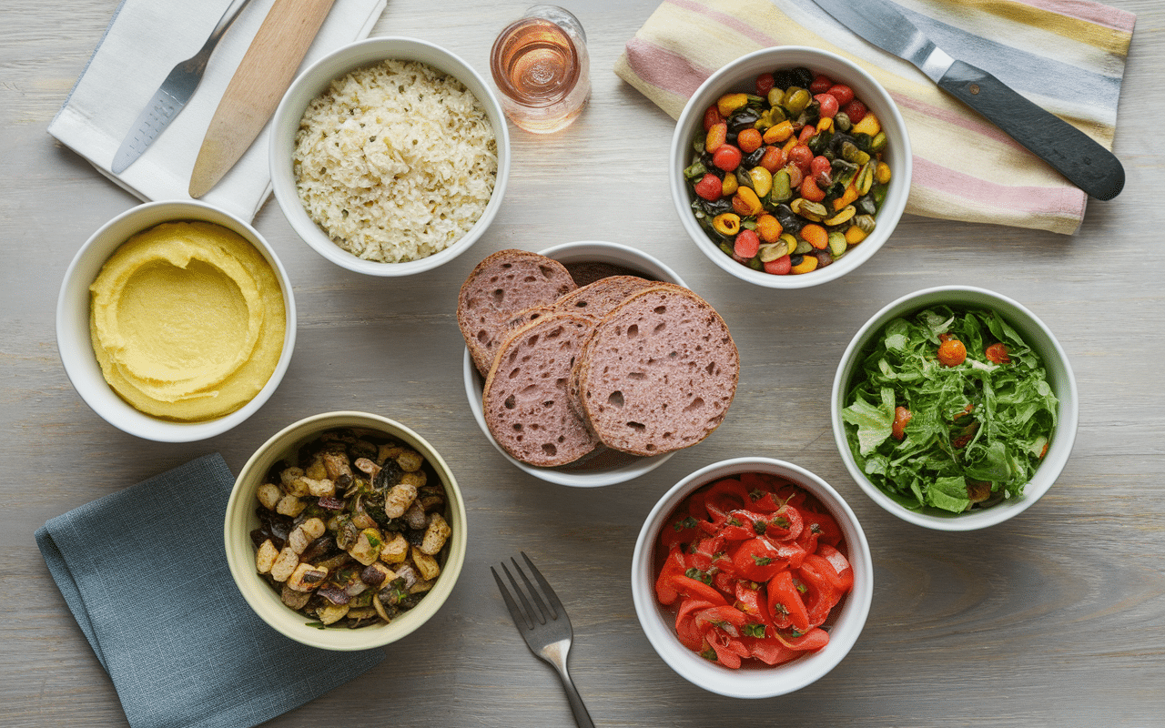 accompagnement boulette de viande puree pates riz legumes salade