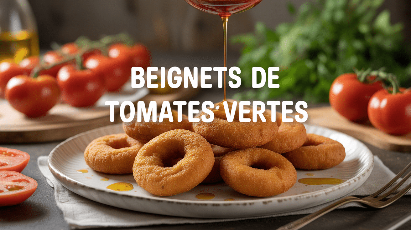 Beignets de tomates vertes recette dorés sur assiette