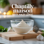 Chantilly maison sans sucre glace onctueuse en cuisine
