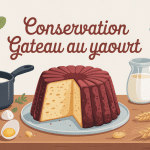 Illustration conservation gâteau yaourt doré