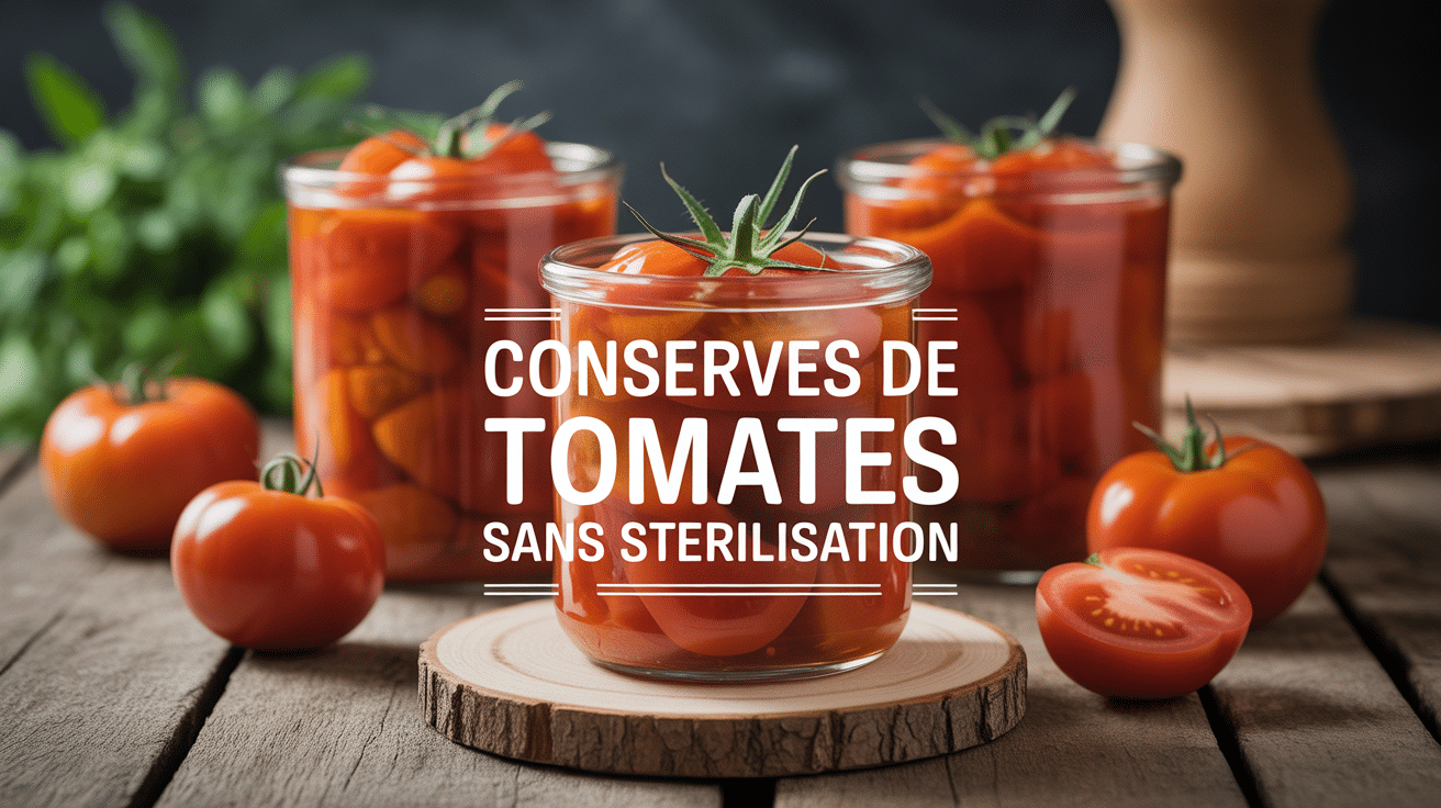 bocaux de conserve de tomates en bocaux sans sterilisation sur table