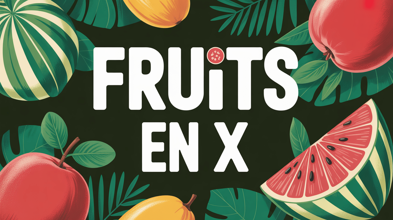 fruit en x pastèque coupée et fruits exotiques sur fond tropical