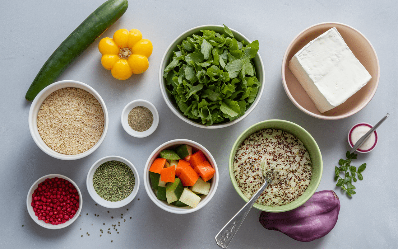 ingredients poivrons farci vegetarien legumes bol