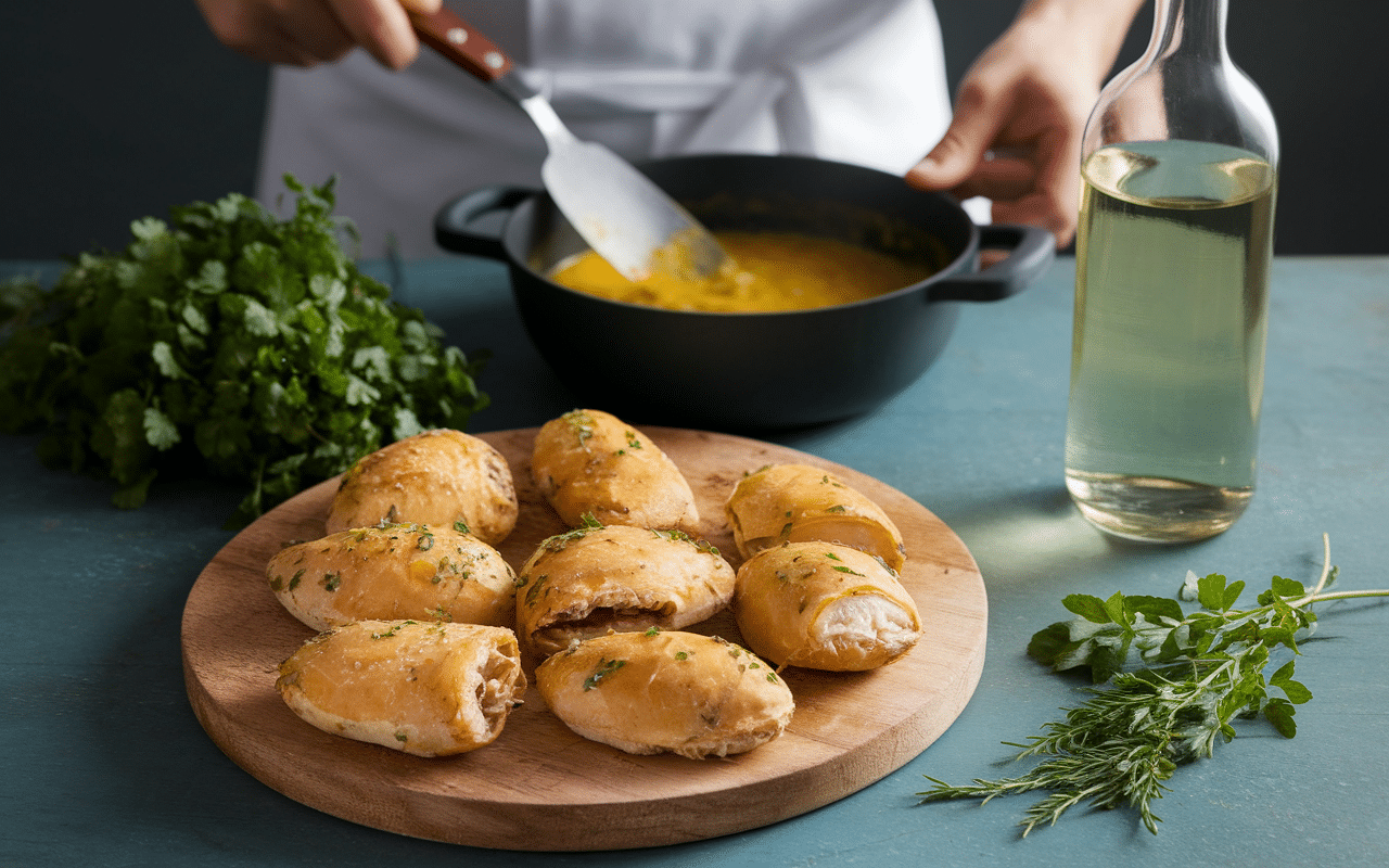 Préparation sauce échalote pour jambon chaud maison