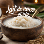 Bol de riz au lait de coco et noix de coco