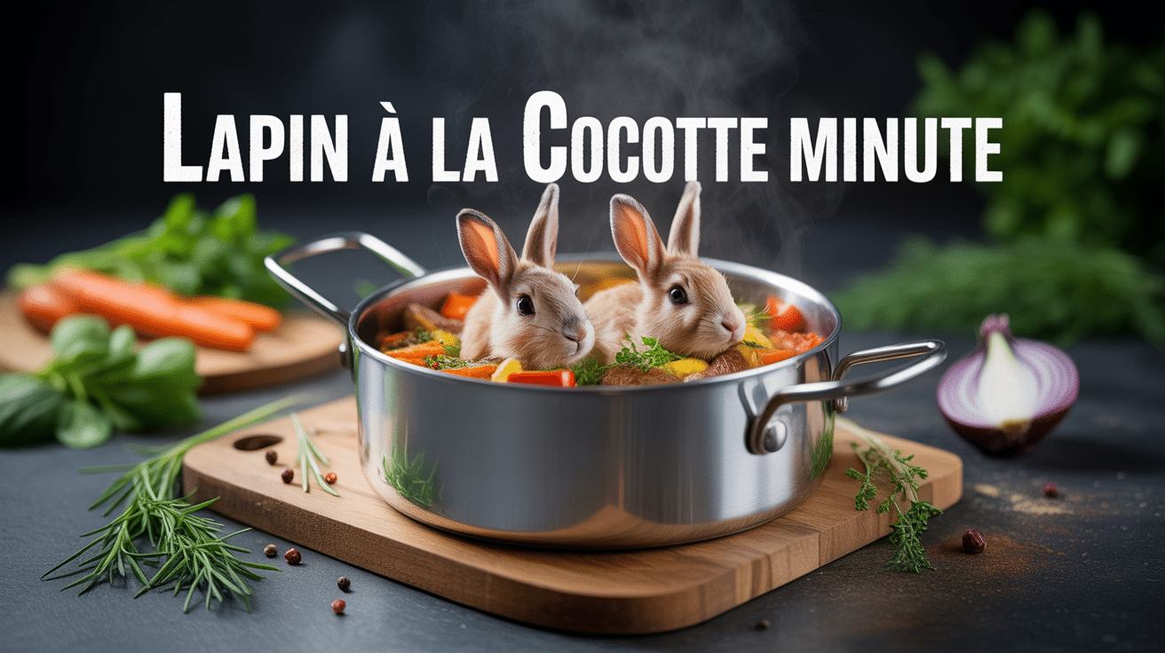 Lapin cocotte minute dans cocotte inox vapeur et légumes