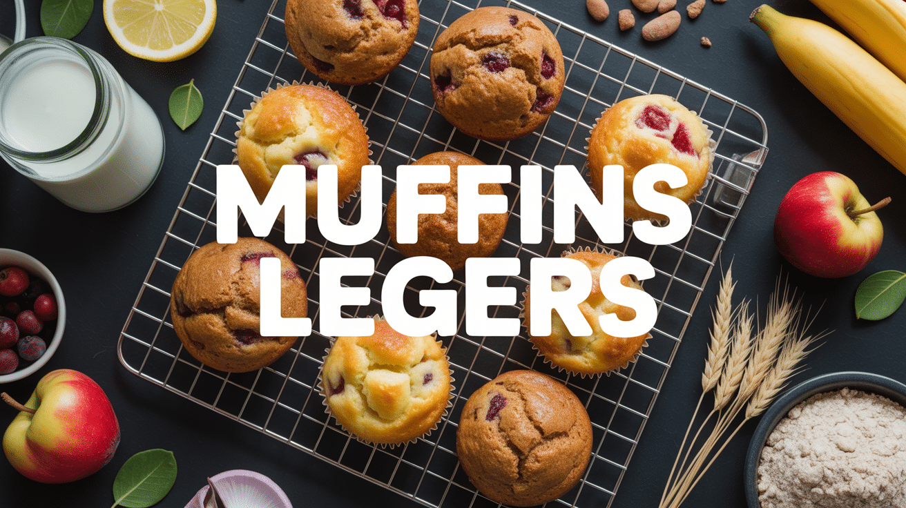 Muffins légers dorés sur grille avec ingrédients sains
