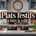 Cuisine moderne avec plats festifs à faire la veille