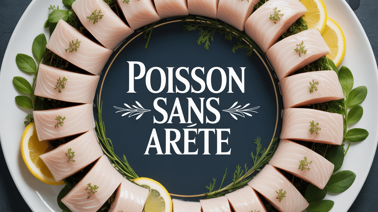 Assiette poisson sans arête filets blancs élégamment dressés