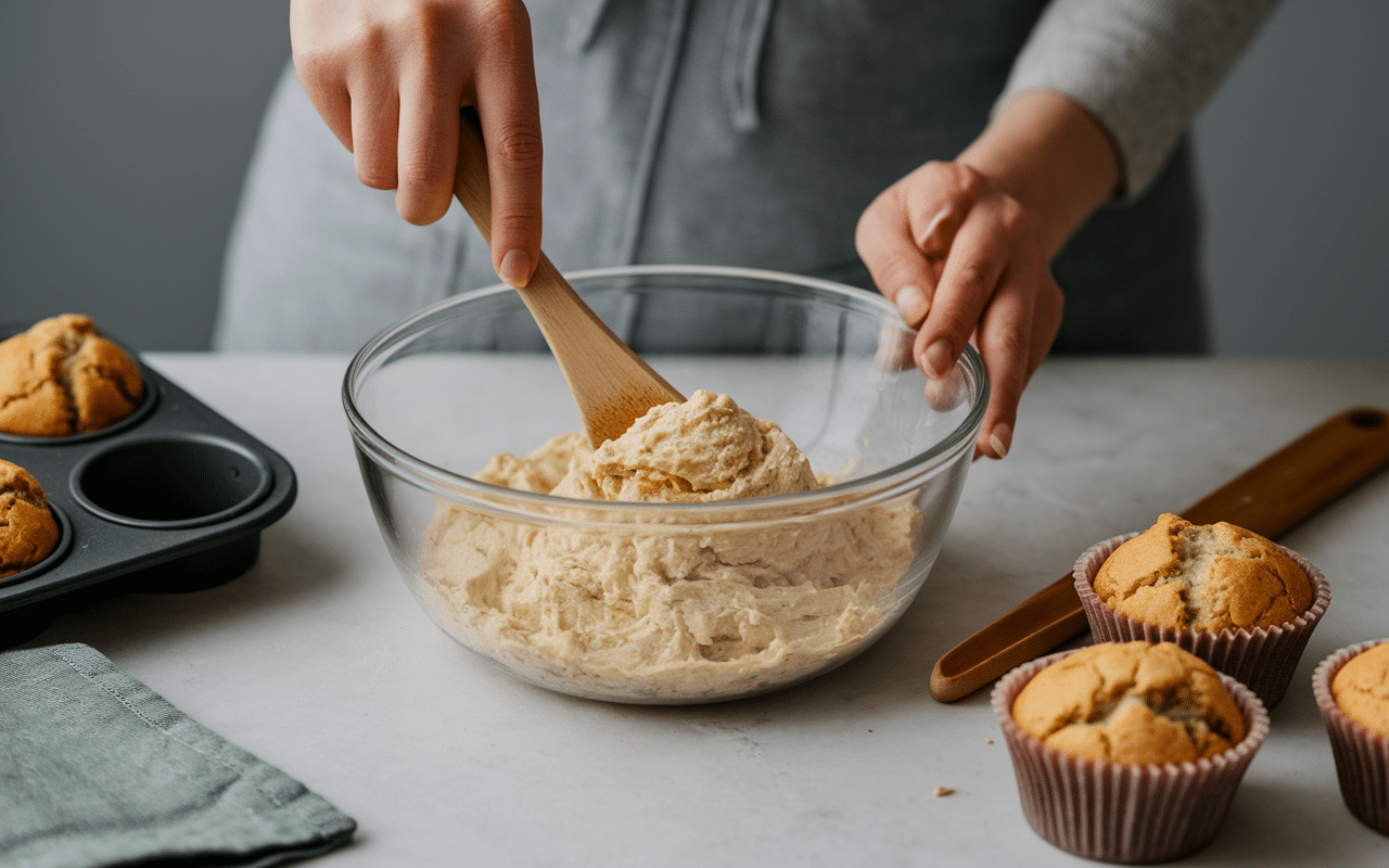 Préparation pâte muffin léger techniques de mélange