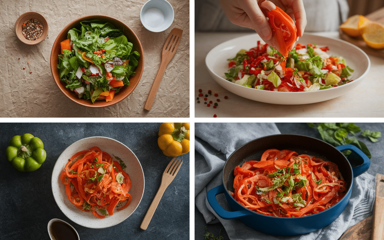 etapes preparation poivrons farci vegetarien