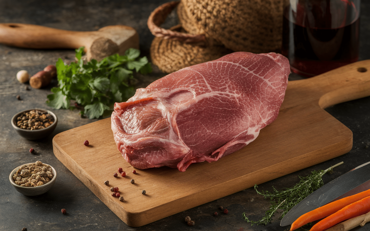 préparation cuissot de chevreuil en cocotte cru marinade