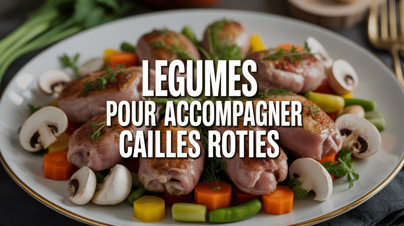quels légumes pour accompagner les cailles rôties sur assiette élégante