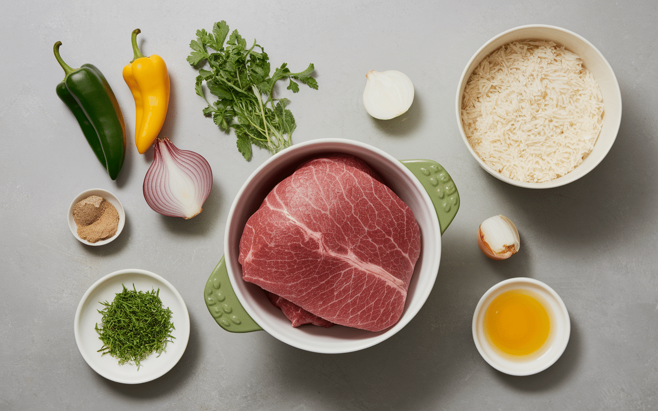 Recette poivrons farcis ingrédients sur plan cuisine