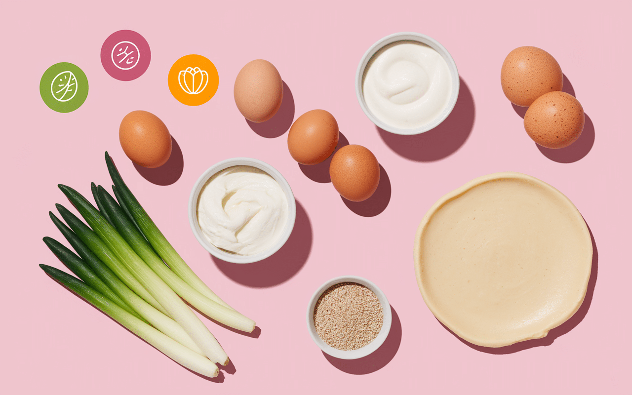 ingrédients tarte poireaux et symboles nutrition