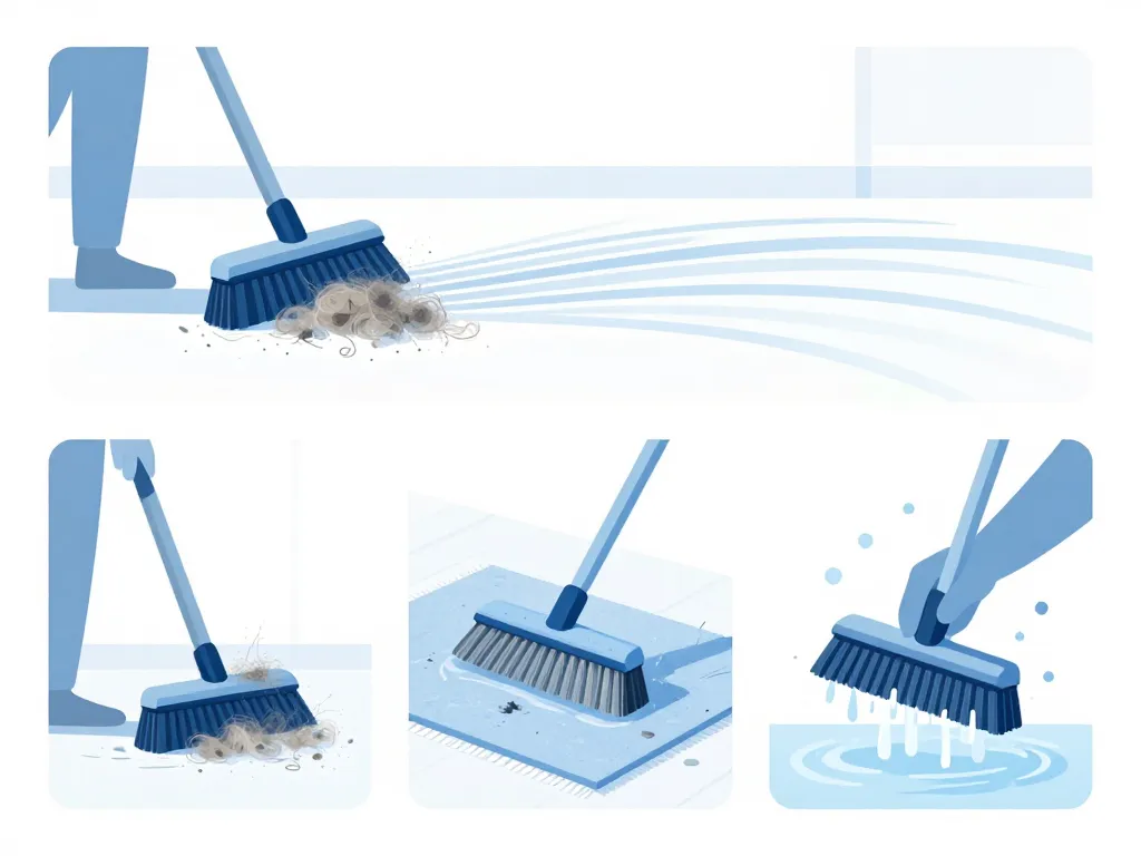 Gestes d’usage et rinçage du balai en silicone