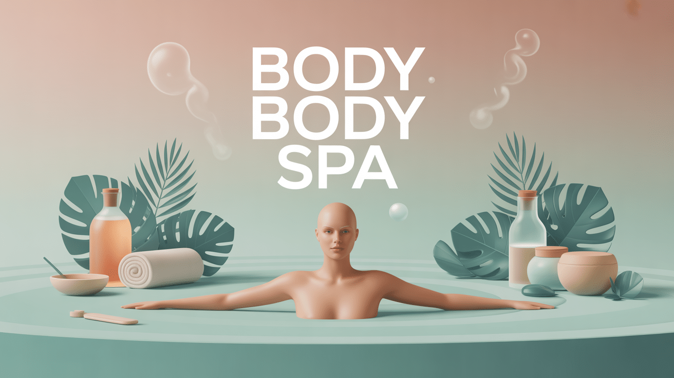 Illustration body body spa, rituel complet bien-être du corps