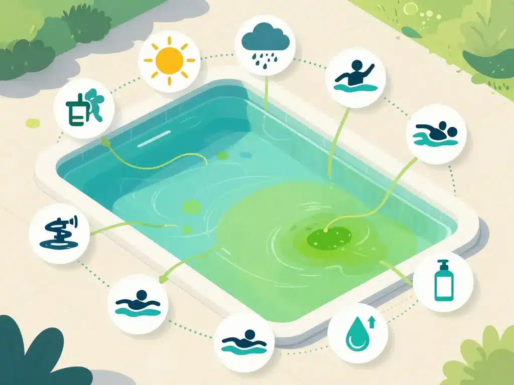 Causes eau de piscine verte remède de grand-mère, algues pH filtration