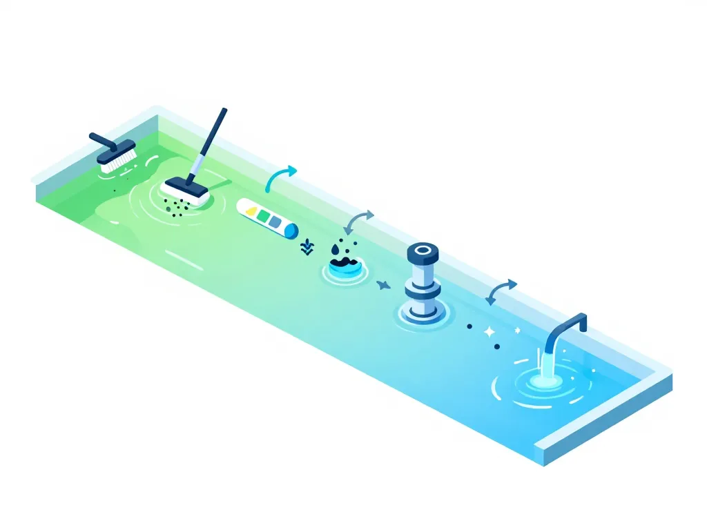 Étapes pour rattraper eau de piscine verte remède de grand-mère