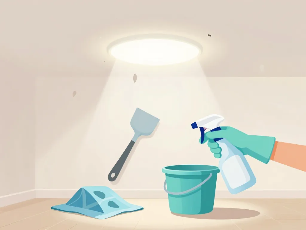 Gants, spray et protection pour asticot au plafond