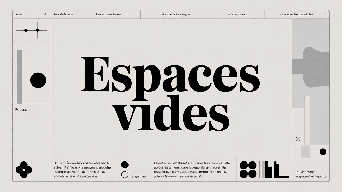 Illustration des espaces vides pour typographie et web