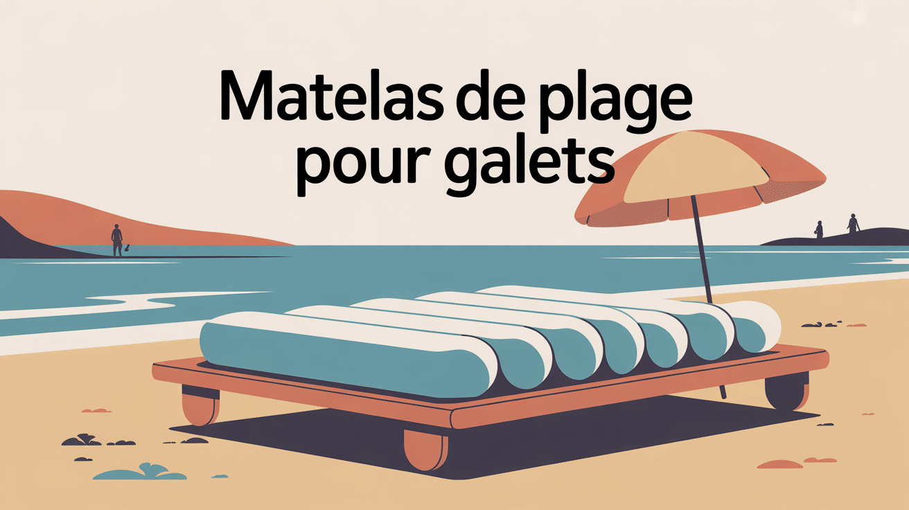 Matelas de plage pour galets sur rivage, confort