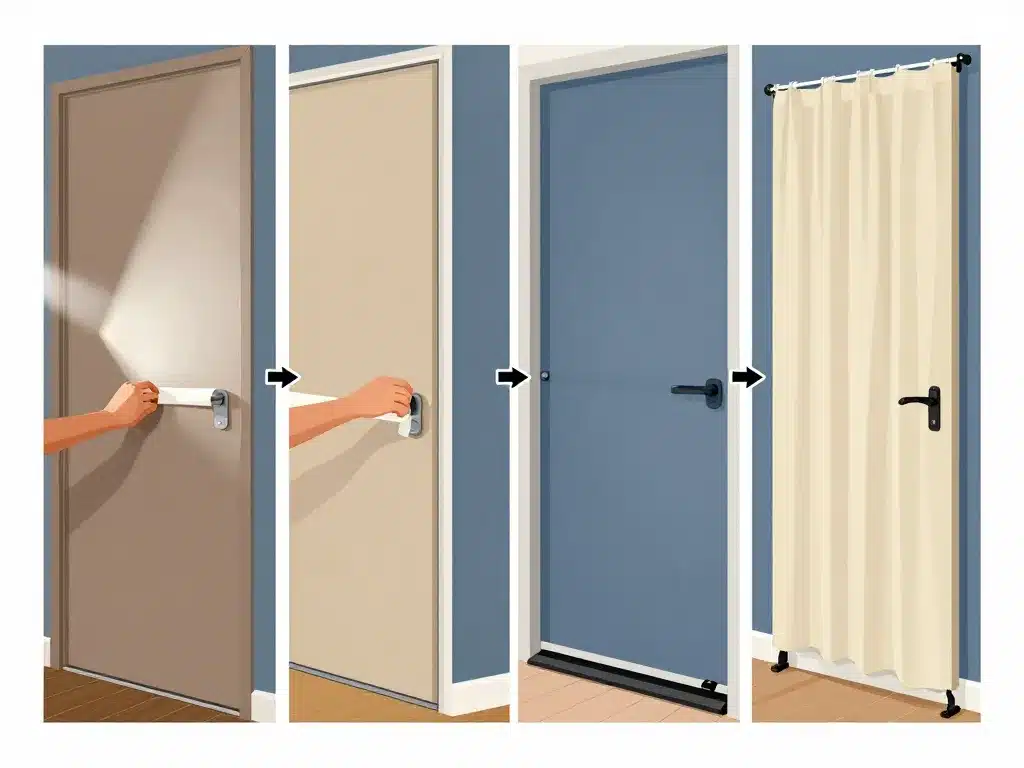 Étapes pour poser un isolant phonique pour porte