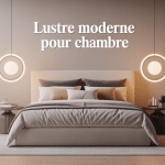 Illustration d’un lustre moderne pour chambre au‑dessus du lit