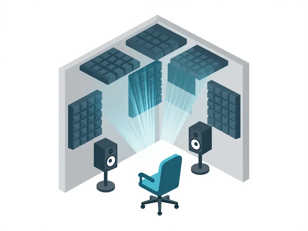 mousse acoustique studio sur points de premières réflexions