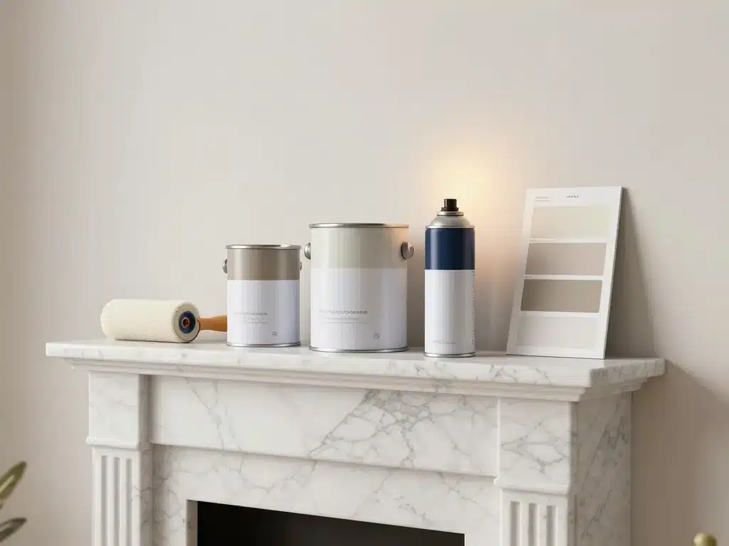 peinture sur marbre cheminée avec primaire, acrylique et haute température