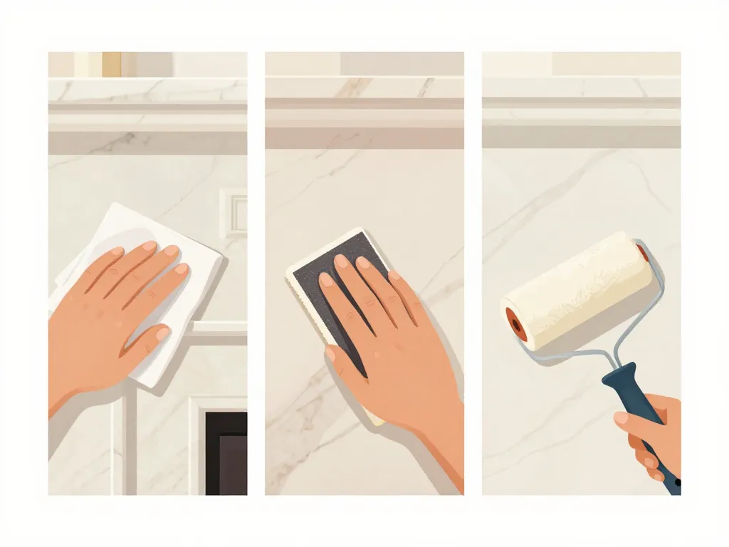 peinture sur marbre cheminée nettoyage ponçage primaire