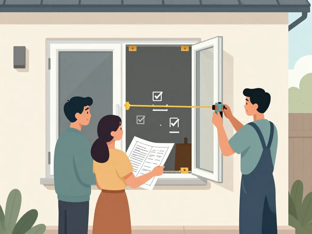 Scène ProVia planification installateur mesure fenêtre