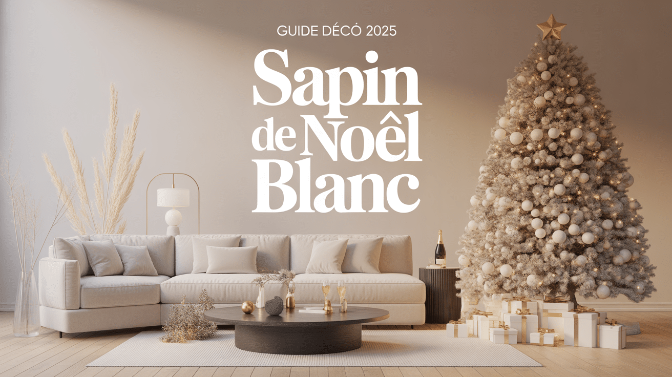 Sapin de noel blanc élégant moderne, guide déco 2025