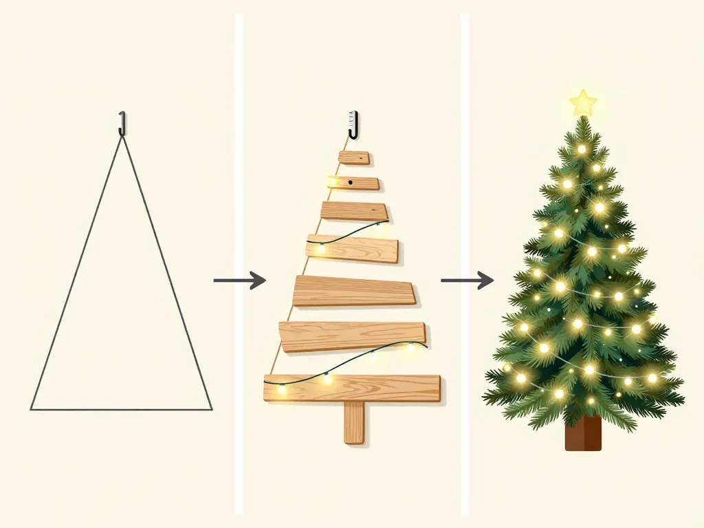 sapin mural tutoriel étape par étape