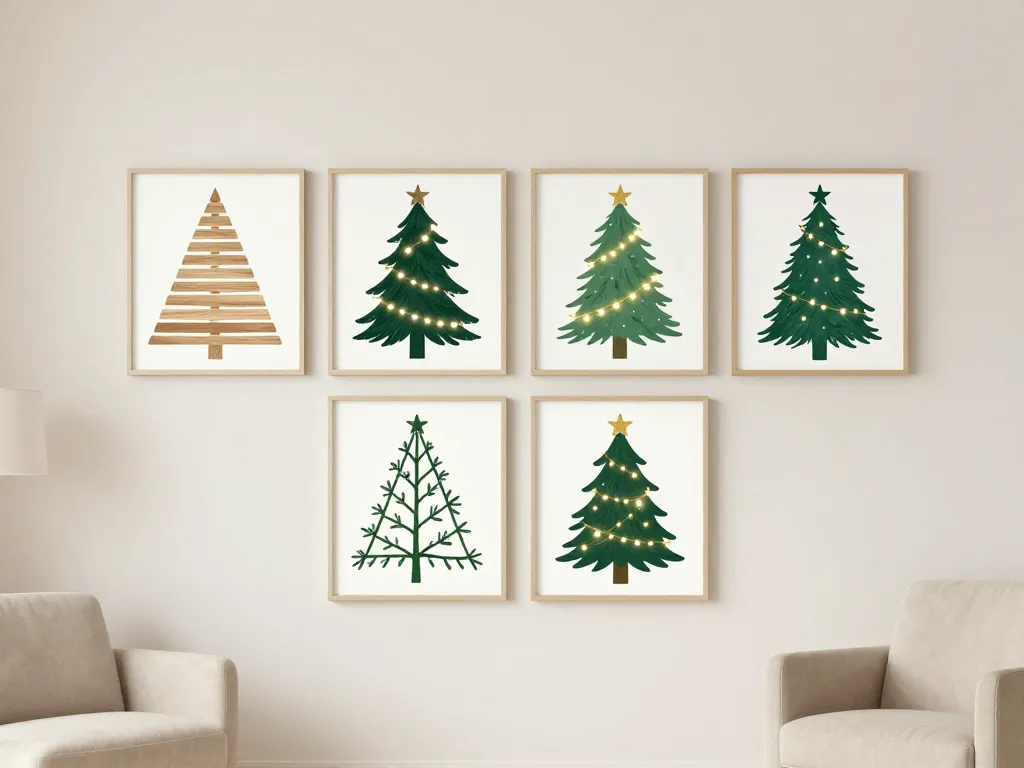 sapin mural comparatif bois LED branches masking tape