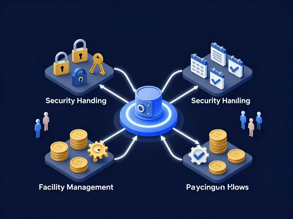 Schéma des services glas sas: agent de sécurité, facility et paiement
