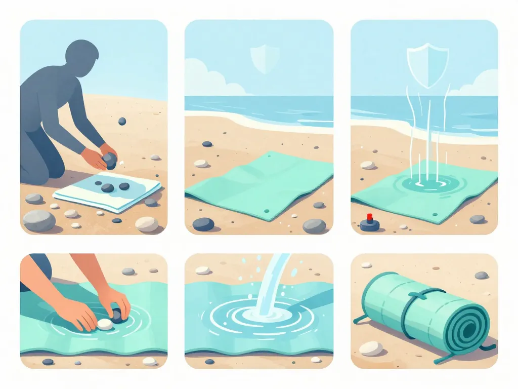 Installation et entretien matelas de plage pour galets