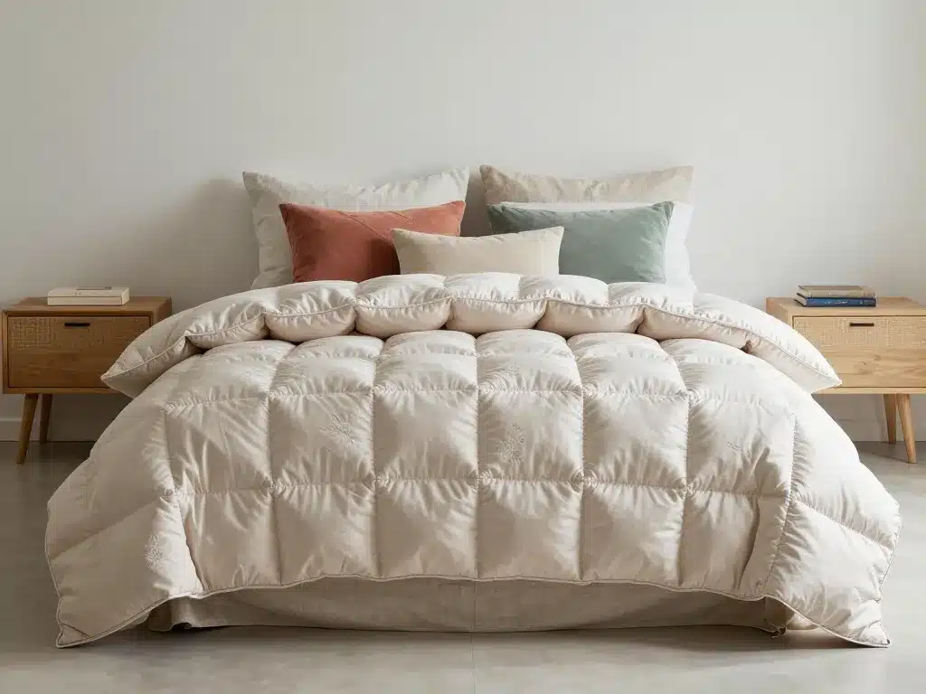 Scène 3D lit avec édredon grand-mère moderne